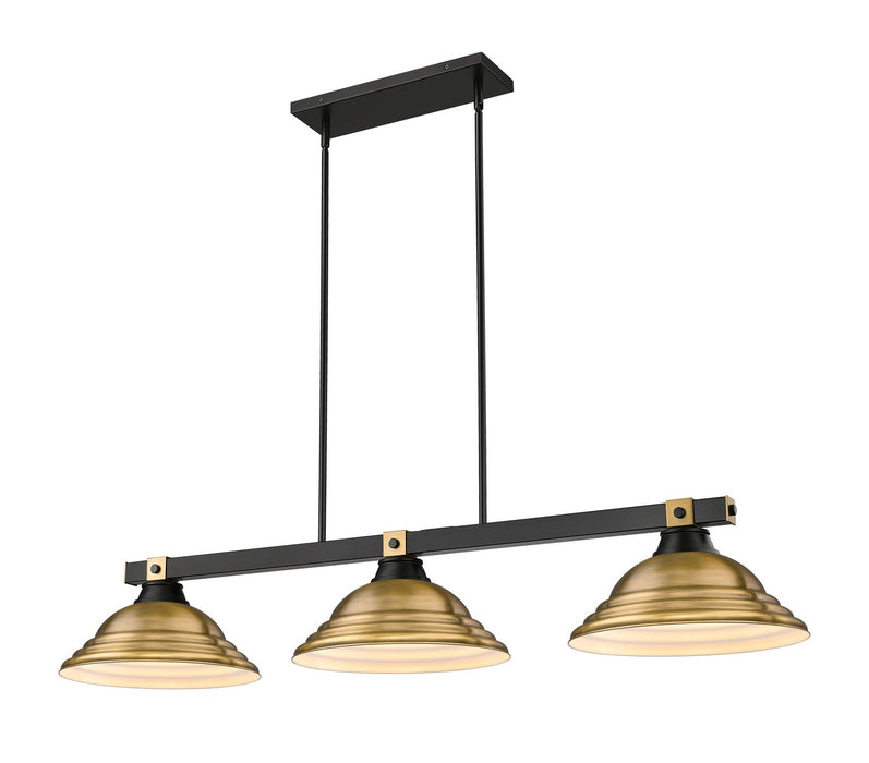 Z-Lite - 1955-3MB-RB-SRB - Three Light Billiard - Bronte - Matte Black / Rubbed Brass