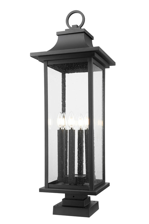 Z-Lite - 5017PHXLS-SQPM-BK - Six Light Outdoor Pier Mount - Tiberius - Black