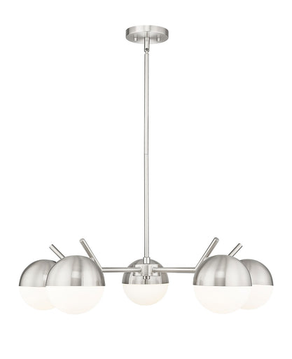 Realm Sphere Five Light Chandelier Brushed Nickel