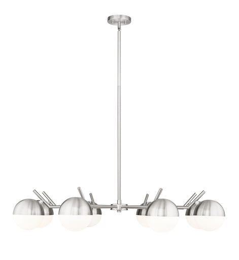 Realm Sphere Eight Light Chandelier Brushed Nickel