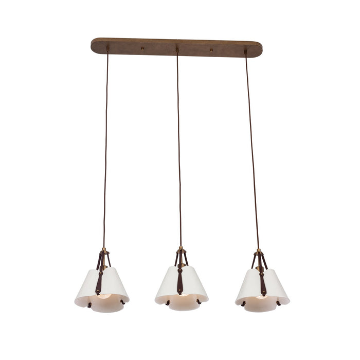 Kalco - 525261PAB - Three Light Island Pendant - EMBRACE - Pearlized Antique Brass