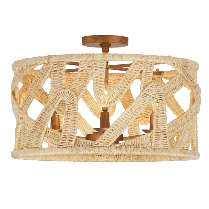 Kalco - 525745MGW - Four Light Semi Flush Mount - SOGA - Modern Gold And White