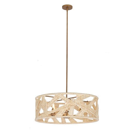 SOGA Six Light Pendant Modern Gold And White