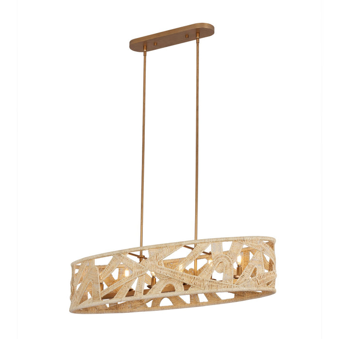 Kalco - 525761MGW - Six Light Island Pendant - SOGA - Modern Gold And White