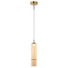 Matteo Lighting - C30601AGAM - One Light Pendant - Bambu - Aged Gold Brass/Amber Glass