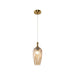 Matteo Lighting - C30901AGAM - One Light Pendant - Eesha - Aged Gold Brass/Amber Glass