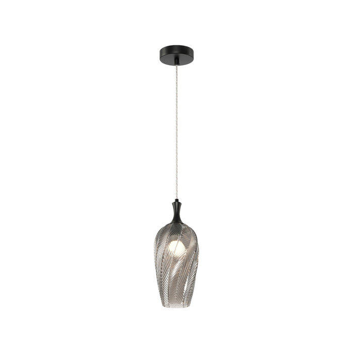 Matteo Lighting - C30901MBSM - One Light Pendant - Eesha - Matte Black/Smoked Glass