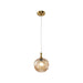 Matteo Lighting - C30902AGAM - One Light Pendant - Eesha - Aged Gold Brass/Amber Glass
