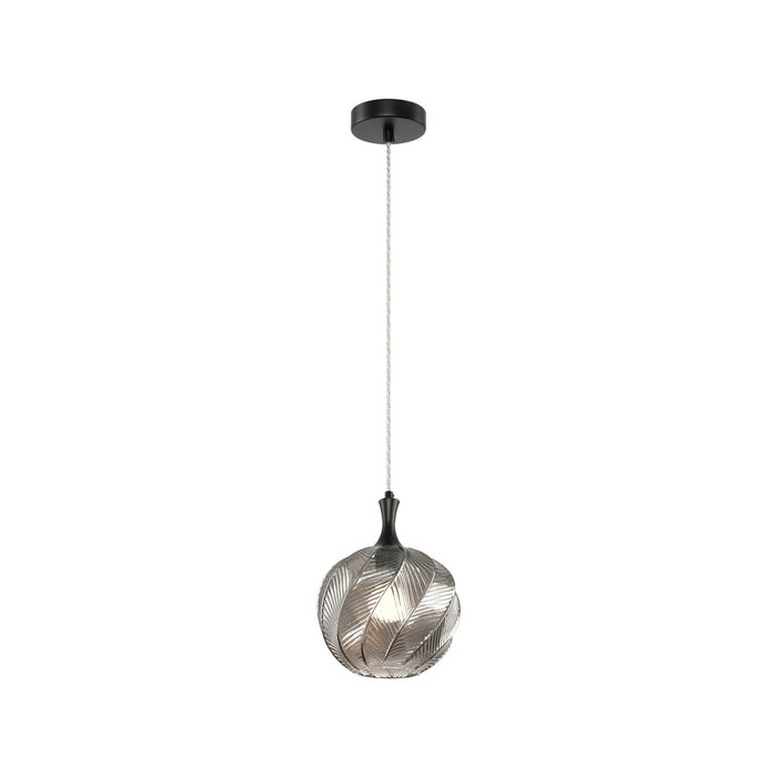Matteo Lighting - C30902MBSM - One Light Pendant - Eesha - Matte Black/Smoked Glass
