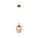 Matteo Lighting - C30903AGAM - One Light Pendant - Eesha - Aged Gold Brass/Amber Glass