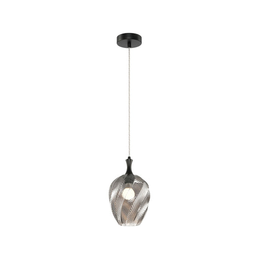Eesha One Light Pendant Matte Black / Smoked Glass