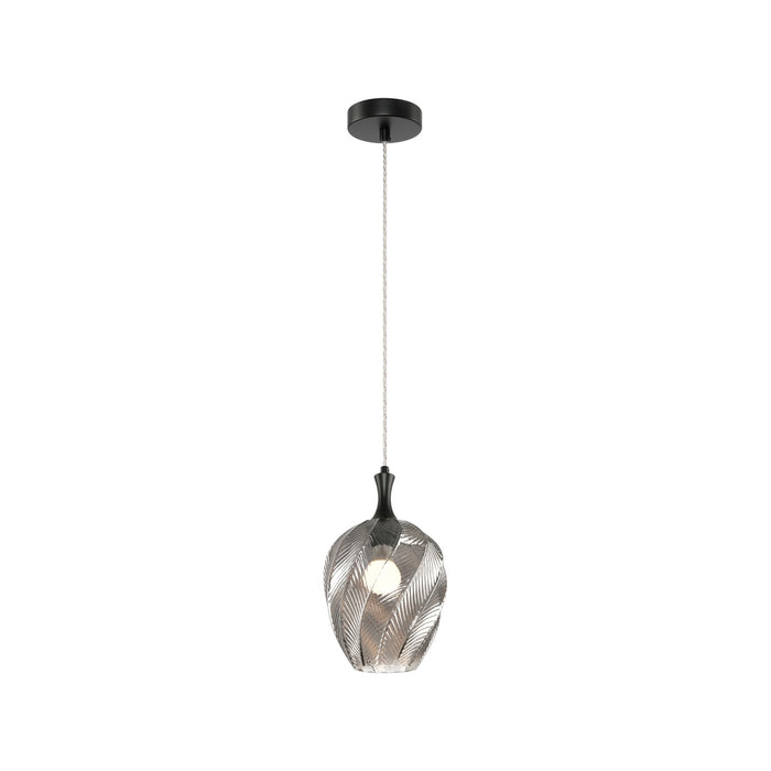 Matteo Lighting - C30903MBSM - One Light Pendant - Eesha - Matte Black/Smoked Glass