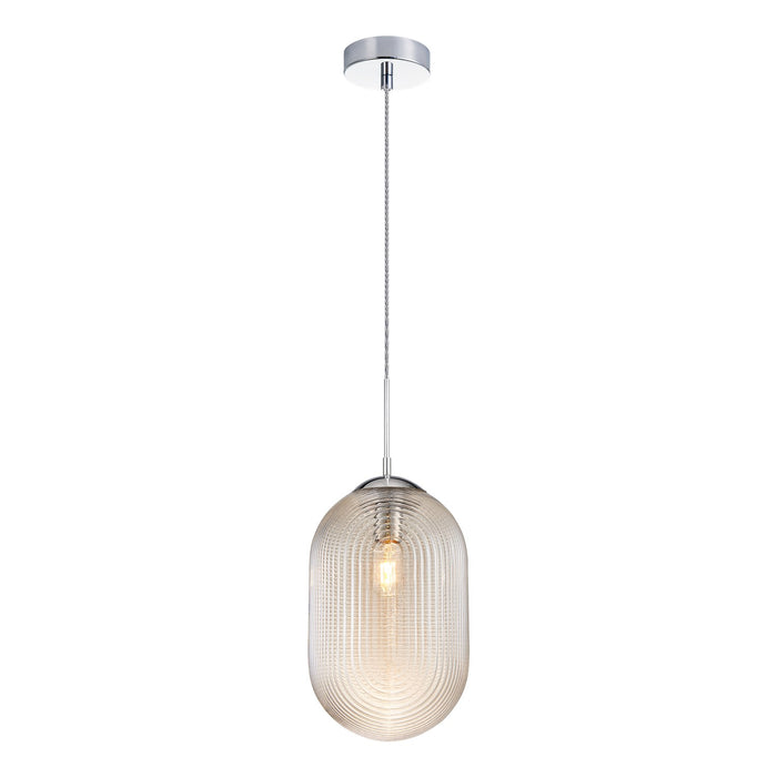 Matteo Lighting - C31001CHCN - One Light Pendant - Maruna - Chrome/Cognac Glass