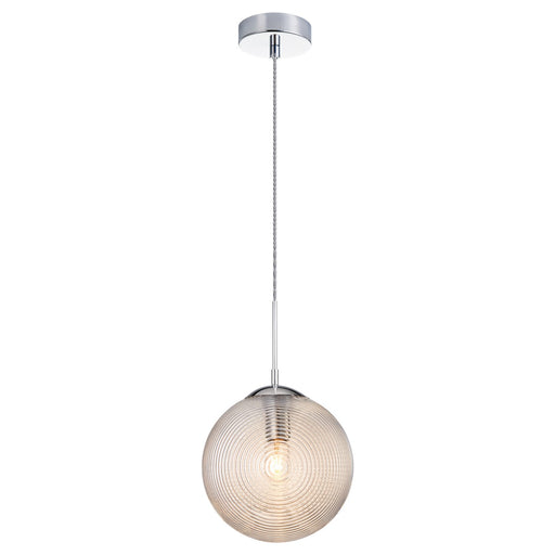 Maruna One Light Pendant Chrome / Cognac Glass