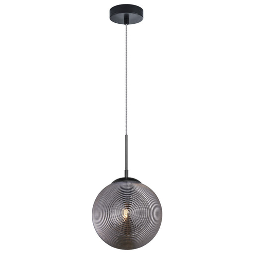 Maruna One Light Pendant Matte Black / Smoked Glass