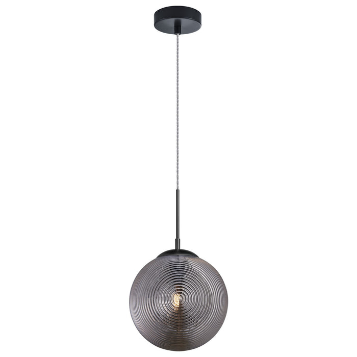 Matteo Lighting - C31002MBSM - One Light Pendant - Maruna - Matte Black/Smoked Glass