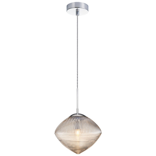 Maruna One Light Pendant Chrome / Cognac Glass