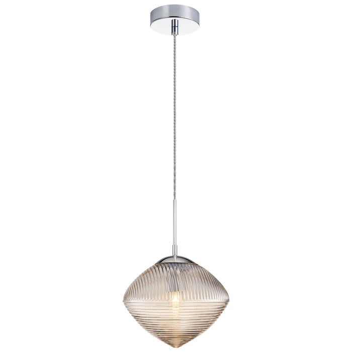 Matteo Lighting - C31003CHCN - One Light Pendant - Maruna - Chrome/Cognac Glass