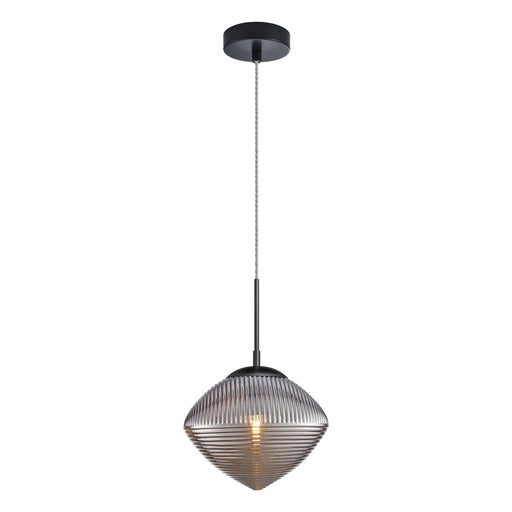 Maruna One Light Pendant Matte Black / Smoked Glass