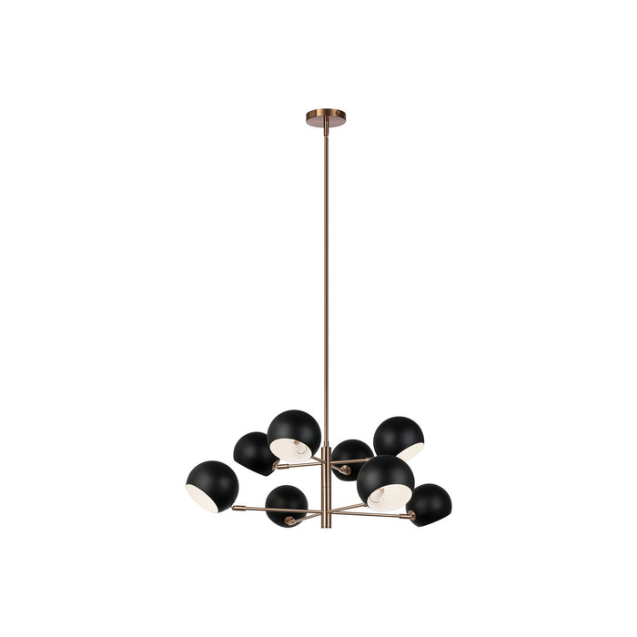 Matteo Lighting - C31708MBAG - Eight Light Chandelier - Orb - Matte Black