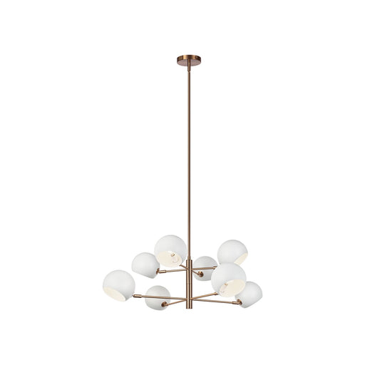 Matteo Lighting - C31708MWAG - Eight Light Chandelier - Orb - Matte White