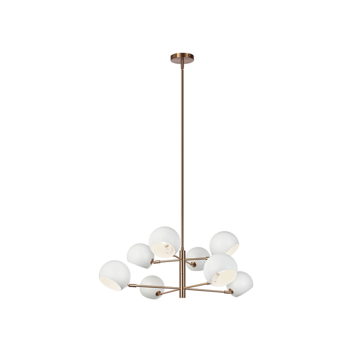 Matteo Lighting - C31708MWAG - Eight Light Chandelier - Orb - Matte White