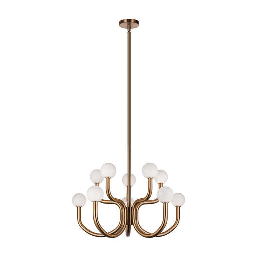 Matteo Lighting - C34210AGOP - Ten Light Chandelier - Joelle - Aged Gold Brass