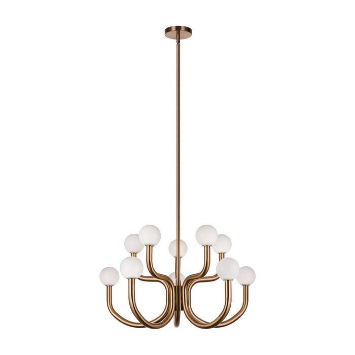 Matteo Lighting - C34210AGOP - Ten Light Chandelier - Joelle - Aged Gold Brass