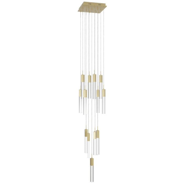 Avenue Lighting - HF1905-13-GL-BB-C - 13 Light Pendant - The Original Glacier - Brushed Brass