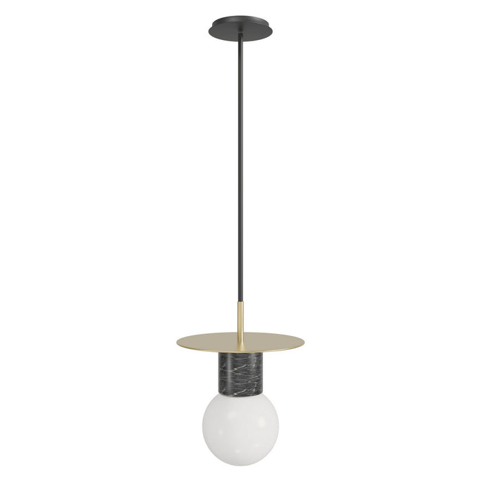 Avenue Lighting - HF1951-BB-BK - One Light Pendant - Newport - Brushed Brass / Black
