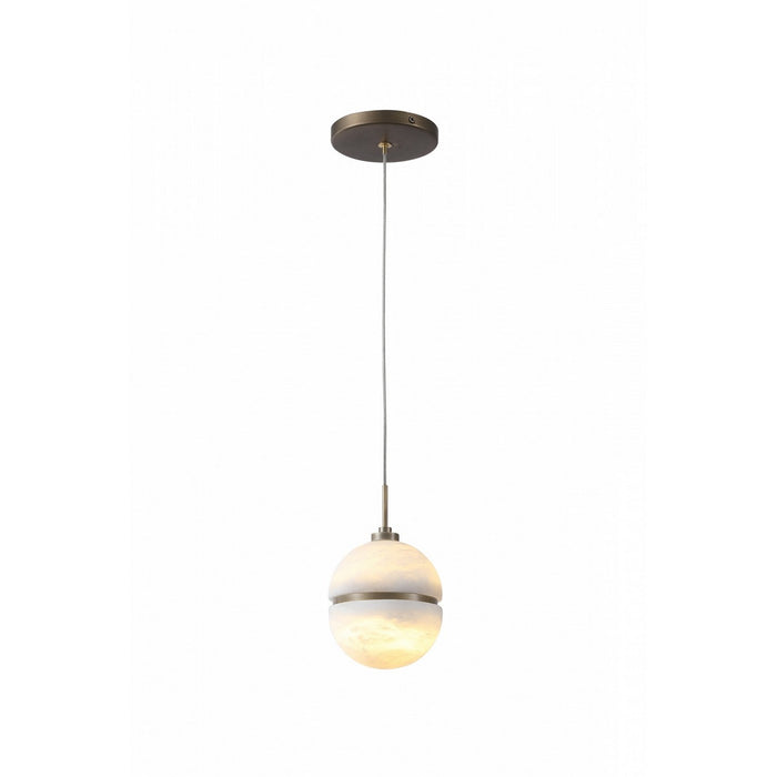 Avenue Lighting - HF2900-AB - One Light Pendant - Sedona - Alabster / Aged Brass