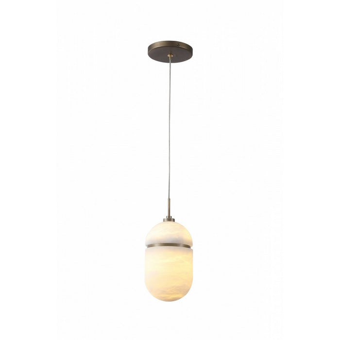 Avenue Lighting - HF2901-AB - One Light Pendant - Sedona - Alabster / Aged Brass
