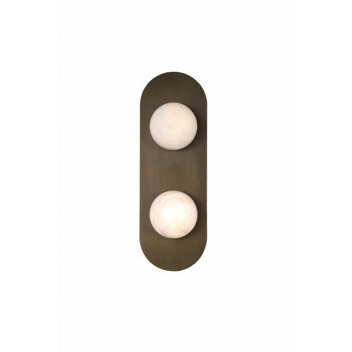 Avenue Lighting - HF2952-AB - Two Light Wall Sconce - Sedona - Alabster / Aged Brass