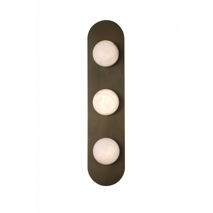 Avenue Lighting - HF2953-AB - Three Light Wall Sconce - Sedona - Alabster / Aged Brass