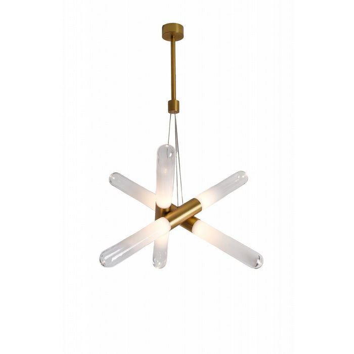 Avenue Lighting - HF7433-AB - Six Light Pendant - Tribeca - Aged Brass