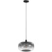 Avenue Lighting - HF9170-BK - One Light Pendant - Monaco - Black+Smoky