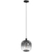 Avenue Lighting - HF9171-BK - One Light Pendant - Monaco - Black+Smoky