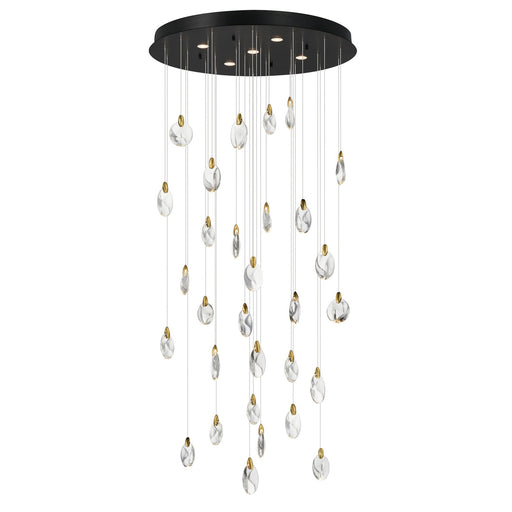 Pebble LED Pendant Black / Polished Gold
