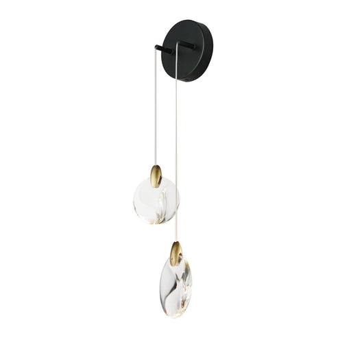 Pebble LED Wall Sconce Black / Polished Gold