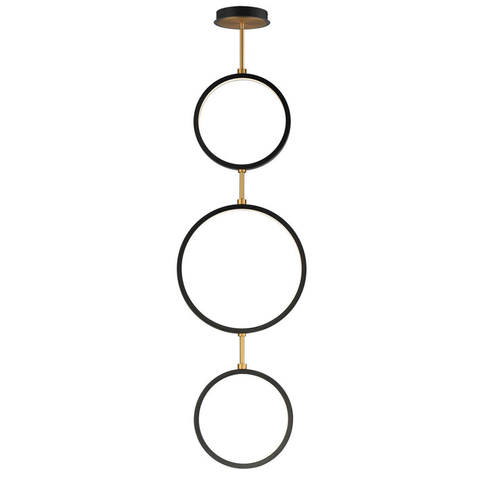 ET2 - E24321-BKGLD - LED Pendant - Hoopla - Black / Gold