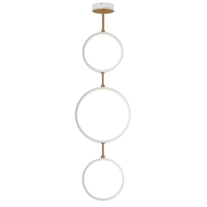 ET2 - E24321-WTGLD - LED Pendant - Hoopla - White/Gold