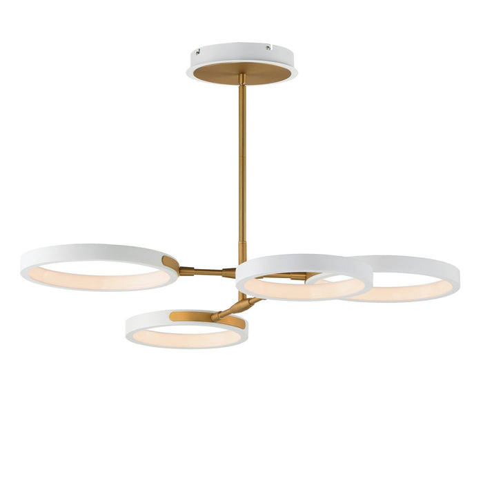 ET2 - E24322-WTGLD - LED Pendant - Hoopla - White/Gold