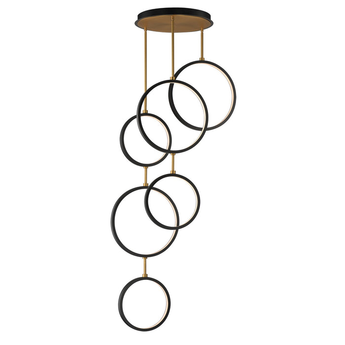 ET2 - E24325-BKGLD - LED Pendant - Hoopla - Black / Gold