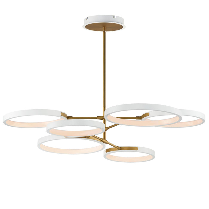 ET2 - E24328-WTGLD - LED Pendant - Hoopla - White/Gold