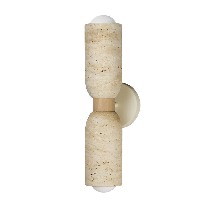 Maxim - 10622TVOY - Two Light Wall Sconce - Pompeii - Travertine / Oyster