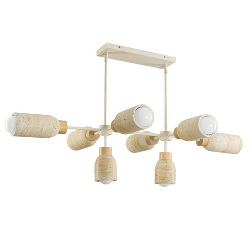 Maxim - 10628TVOY - Eight Light Pendant - Pompeii - Travertine / Oyster