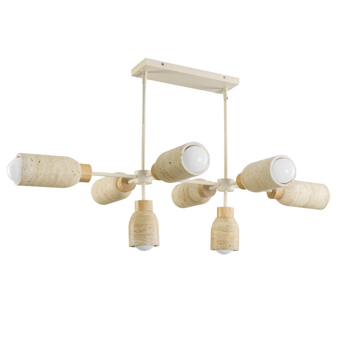Maxim - 10628TVOY - Eight Light Pendant - Pompeii - Travertine / Oyster