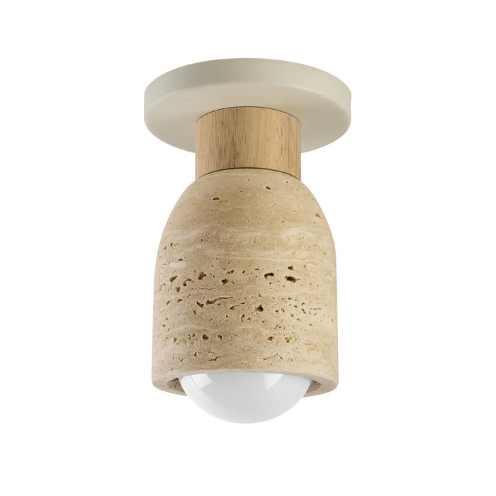 Maxim - 10629TVOY - One Light Flush Mount - Pompeii - Travertine / Oyster