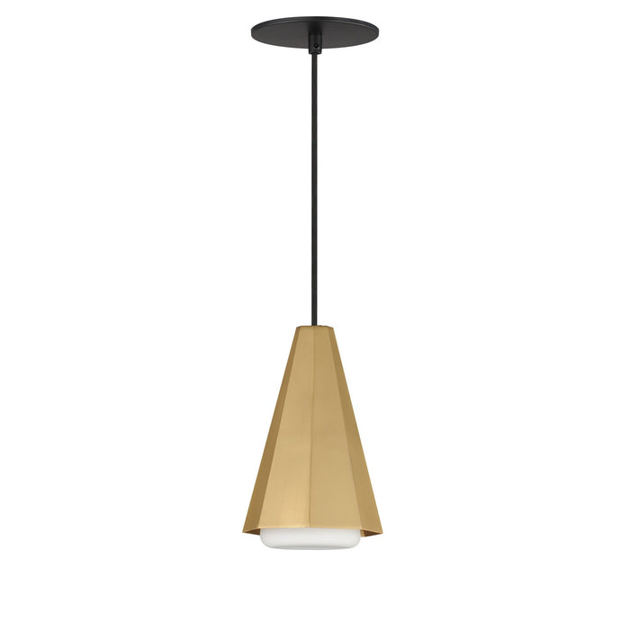 Maxim - 10811SWBKAB - One Light Pendant - Rizzo - Black / Antique Brass