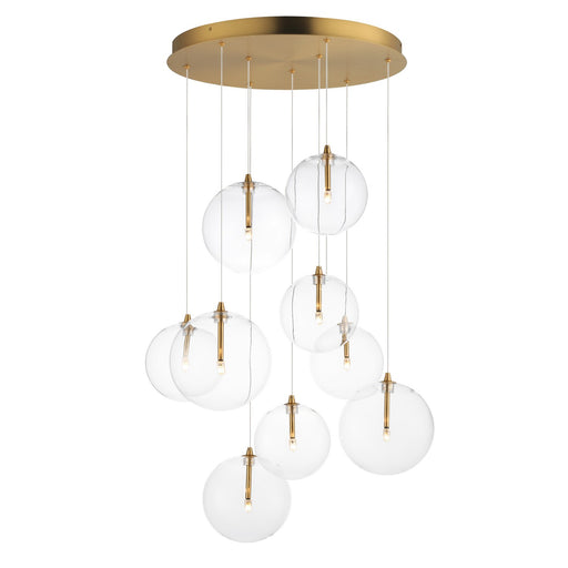 Global LED Pendant Natural Aged Brass